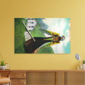 Indiaas kanaal met Figurehead in AlaskaState Canvas Afdruk (Insitu (Woonkamer))