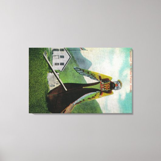 Indiaas kanaal met Figurehead in AlaskaState Canvas Afdruk (Voorkant)