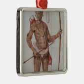 Indiaas Man van Florida Metalen Ornament (Rechts)