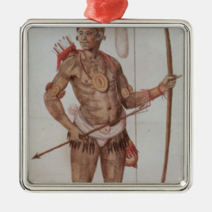 Indiaas Man van Florida Metalen Ornament