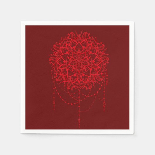 Indiaas mandala crimson servet (Voorkant)