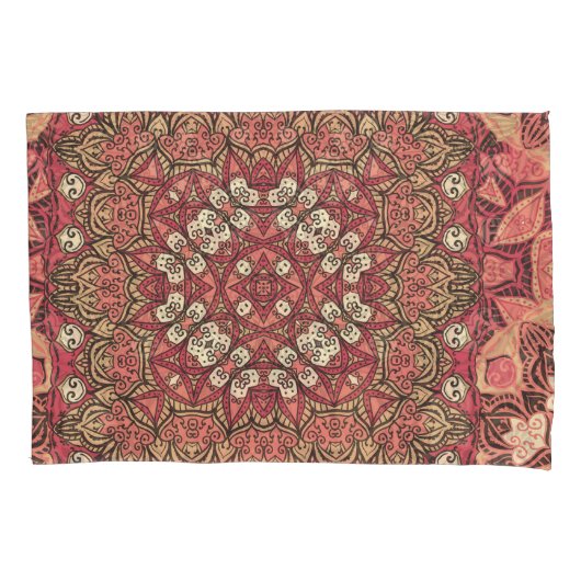 Indiaas medaillon, boho etnisch ornament kussensloop (Voorkant)