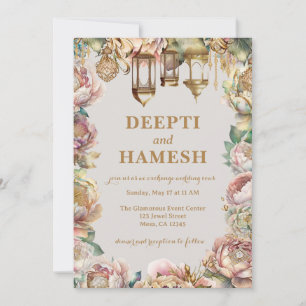 Indiaas Mehndi Arabisch Nachten Pastel Bloemen Kaart
