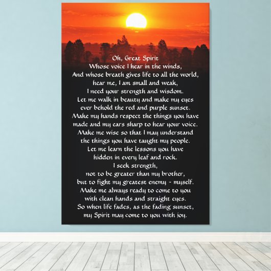 Indiaas nationaal gebed canvas afdruk (Insitu (Houten vloer))