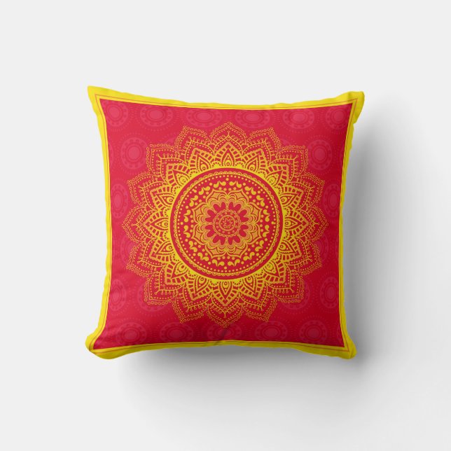 Indiaas ornament kussen (Voorkant)