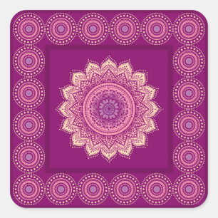 Indiaas ornament vierkante sticker