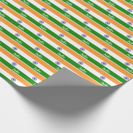 Indiaas pakpapier, Indische vlag patriottisch Cadeaupapier (Hoek)