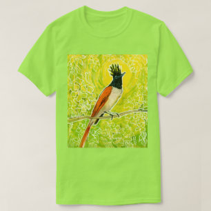 Indiaas paradijsvlieger Tropisch vogelgeel T-shirt