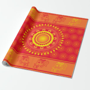 Indiaas patroon cadeaupapier