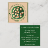 Indiaas restaurant Dish Saag Paneer Vierkante Visitekaartje (Voorkant / Achterkant)