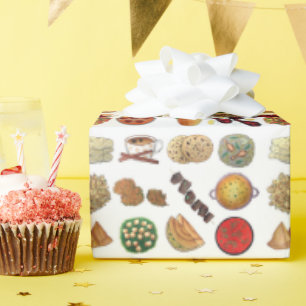 Indiaas Restaurant Voeding Naan Dosa Samosa Aloo G Cadeaupapier