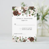 Indiaas Rood, Ivory, bosgroen, verticaal RSVP Kaartje (Staand voorkant)