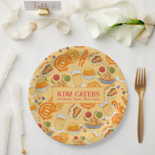 Indiaas Street Food Pattern Kleurrijke Feestelijke Papieren Bordje