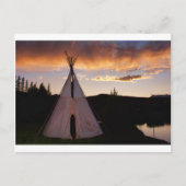 Indiaas Teepee Sunset-landschap Briefkaart (Voorkant)