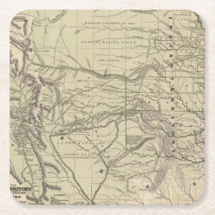 Indiaas Territorium, Noord-Texas, Nieuw Mexico Vierkante Kartonnen Onderzetter