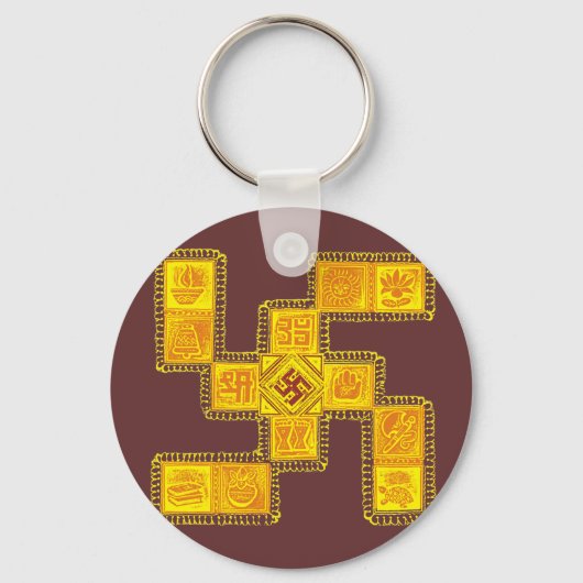 Indiaas traditioneel Swastika Sleutelhanger (Voorkant)