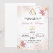 Indiaas Verloving Uitnodiging Kaart, Ring Ceremoni (Voorkant / Achterkant)