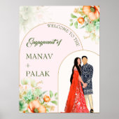 Indiaas verloving welkom bord poster (Voorkant)