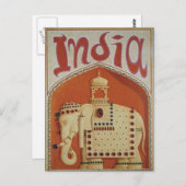 Indiaas vintonijnreis briefkaart (Voorkant / Achterkant)