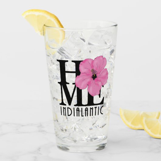 Indialantiel HOME roze hibiscus Glas (Voorkant ijs)