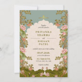 Indian Arch Floral esthetische bruiloft Kaart (Voorkant)