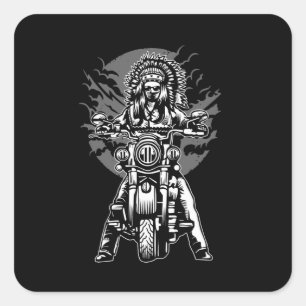 Indian Chief Motorcycle Vierkante Sticker