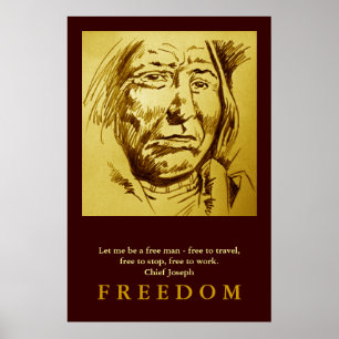 Indian Chief Pencil Sketch Motivatie Poster