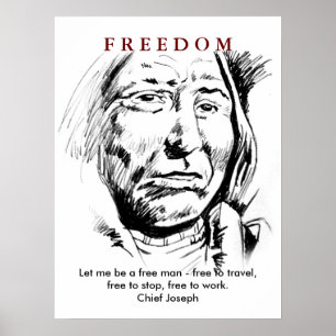 Indian Chief Sketch Motivatie Poster Poster
