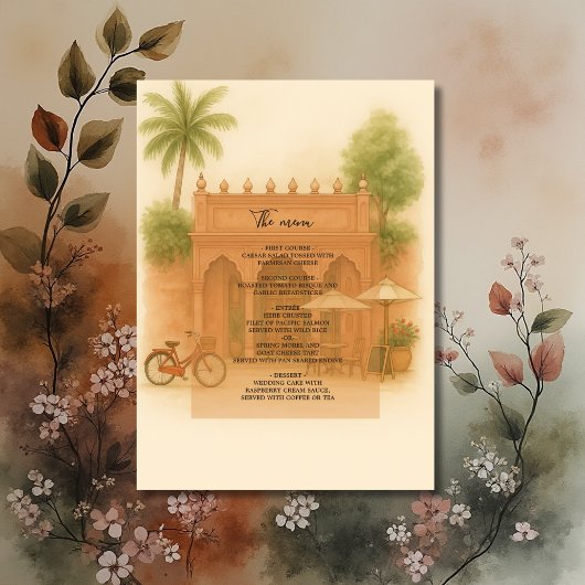 Indian Courtyard Destination bruiloft Escape Menu