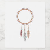 Indian Dream catcher Wijn Etiket (Enkel label)