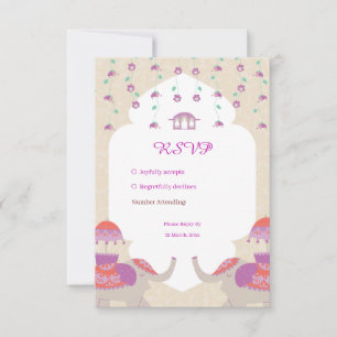 Indian Elegance bruiloft RSVP Kaartje