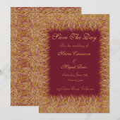 Indian elegant floral gold save the date (Voorkant / Achterkant)