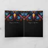 Indian Elephant Floral Black Wedding Heart Hand Fa Programma (Binnen)