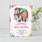 Indian Elephant Party Invitation (Debout devant)