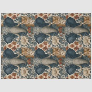 Indian Elephant Tiger Botanical Jungle Decoupage Tissuepapier
