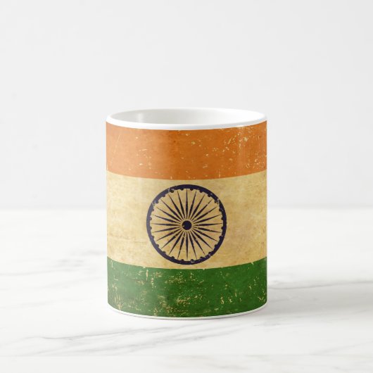 Indian Flag Grunge Design Mok (Center)