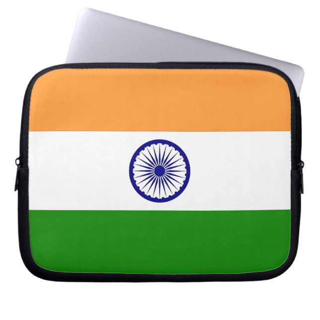 Indian Flag Laptophoes Laptop Sleeve (Voorkant)