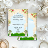 Indian Floral Arch mariage Invitation