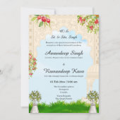 Indian Floral Arch mariage Invitation (Devant)