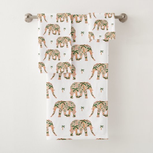 Indian Floral Paisley Ornate Elephants (En situation)