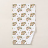 Indian Floral Paisley Ornate Elephants (Serviette à main)