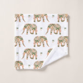 Indian Floral Paisley Ornate Elephants (Gant de toilette)