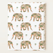 Indian Floral Paisley Ornate Elephants Custom Name Planner (Achterkant)