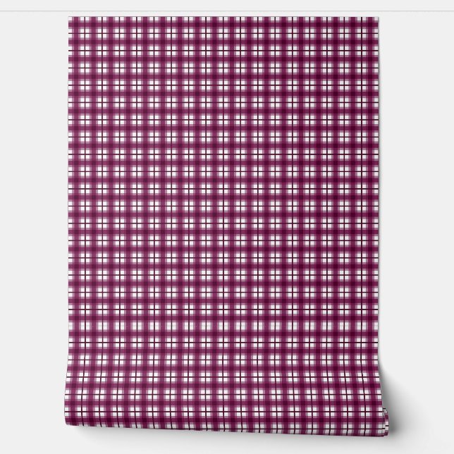 Indian Gingham 1 Burgundy Behang (Afrollen)