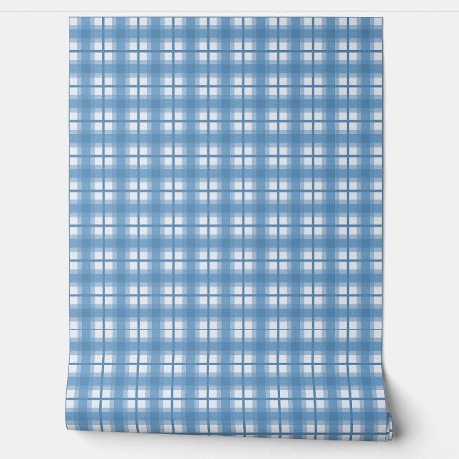 Indian Gingham - Blueberry Soft Blue Behang (Afrollen)