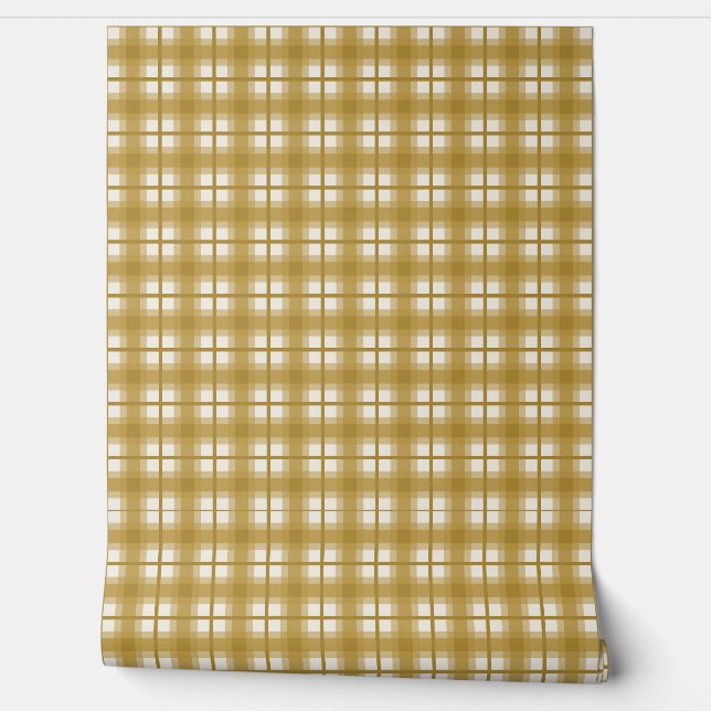 Indian Gingham - Honey Ochre Behang (Afrollen)