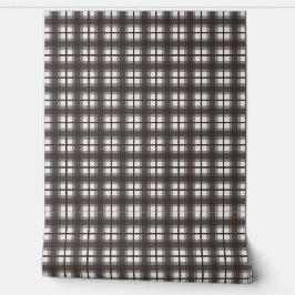 Indian Gingham - Soothing Dark Brown Behang