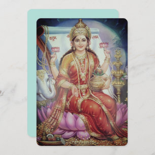 Indian Goddess Lakshmi - Wenskaart Aankondiging