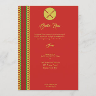Indian Hindu Ganesh Wedding Invite Garba Mehndi Kaart