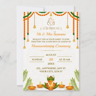 Indian Housewarming Invitation Kaart